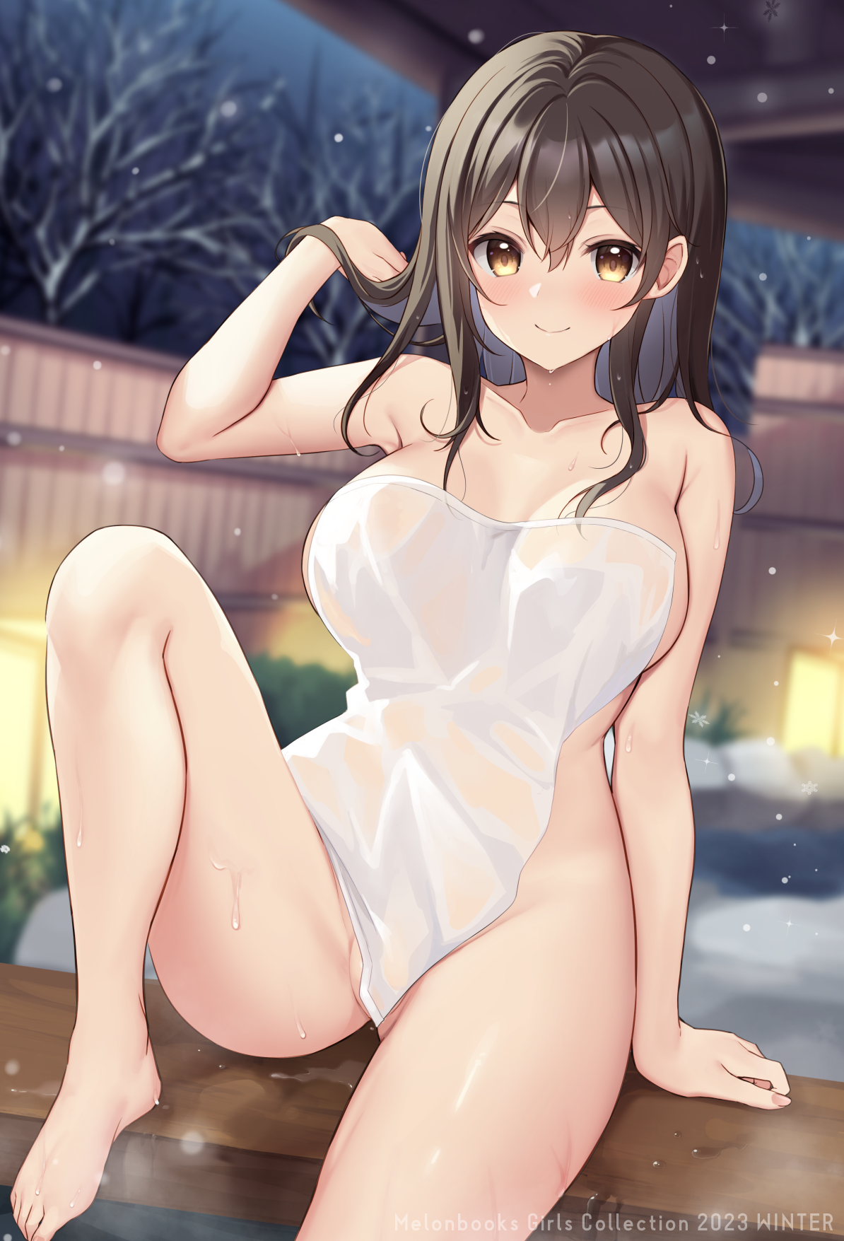 Ruhika Naked Onsen See Through Towel Wet Yande Re